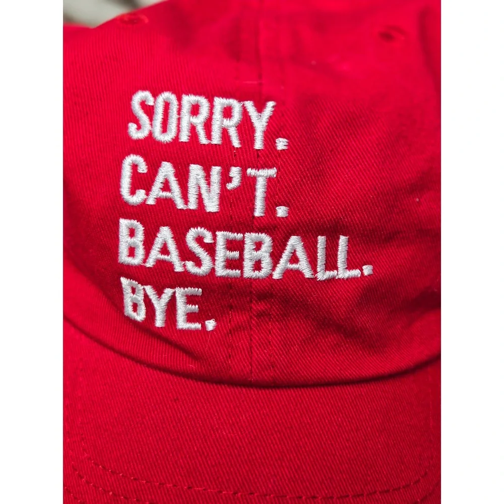 47 Brand Red Sorry Can't Baseball Bye Embroidered Dad‎ Hat Strapback OSFA